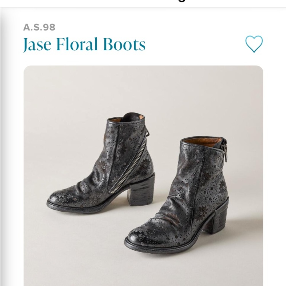 A.S. 98 Jase Floral Leather Boots. New without box.